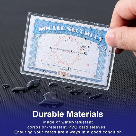 10 Pack Social Security Card Protector Medicare New Credit Card Holder,24 Mil Soft Clear Card for Waterproof SSN Card Protector，ID/Debit/Credit Card Covers Sleeve(10) - hover image