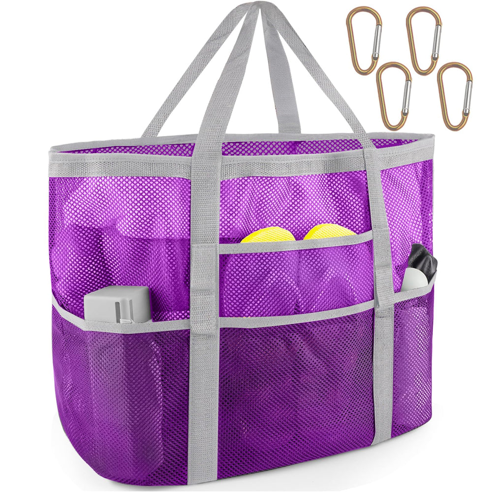 SRISE Mesh Beach Bag - Large Beach Tote Bag for Family Beach Bag for Toys & Vacation Essentials
