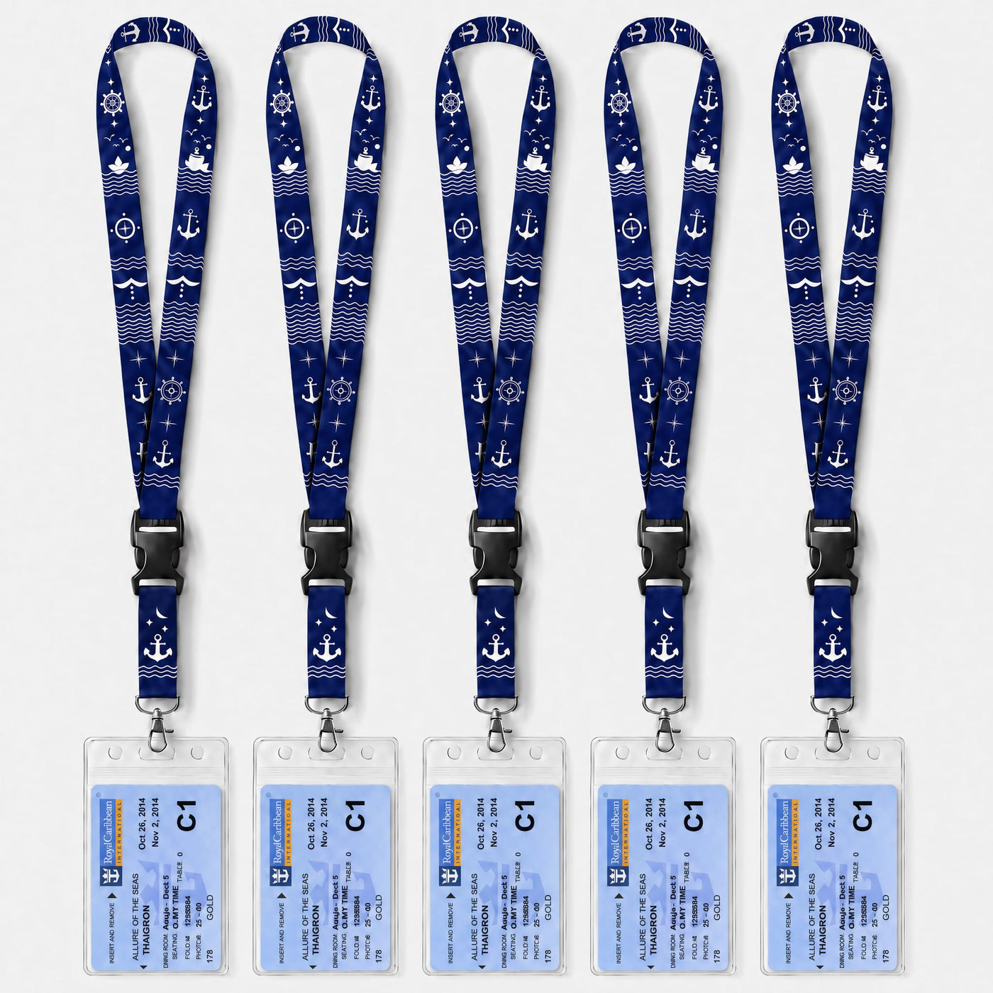 Avorast 5 Pack Cruise Lanyards for Ship Cards, Cruise Essentials 2026 for Carnival, Royal Caribbean, NCL, Lanyards for ID Badges with Detachable Buckle & Waterproof ID Badge Holders (Mix)
