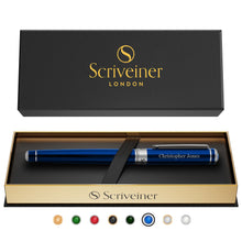 Scriveiner Black Lacquer Rollerball Pen - Stunning Luxury Pen, Real Gold Plating, Schmidt Ink Refill, Best Roller Ball Gift Set for Men & Women, Professional, Executive Office, Nice Pens