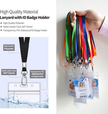20 Pack Cruise Lanyards with Waterproof ID Card Holder, Clear Cruise Ship Card Holder with Lanyard, Carnival Cruise Lanyard for Ship Cards, Vertical Badge Holder, 5 Colors