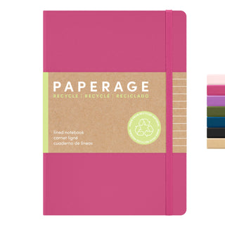 PAPERAGE Recycled Lined Journal Notebook, (Kraft), 160 Pages, Medium 5.6 in x 8 in - 100 GSM Thick Paper – College Ruled, Hardcover Journaling Notebook for Work, School & Note Taking