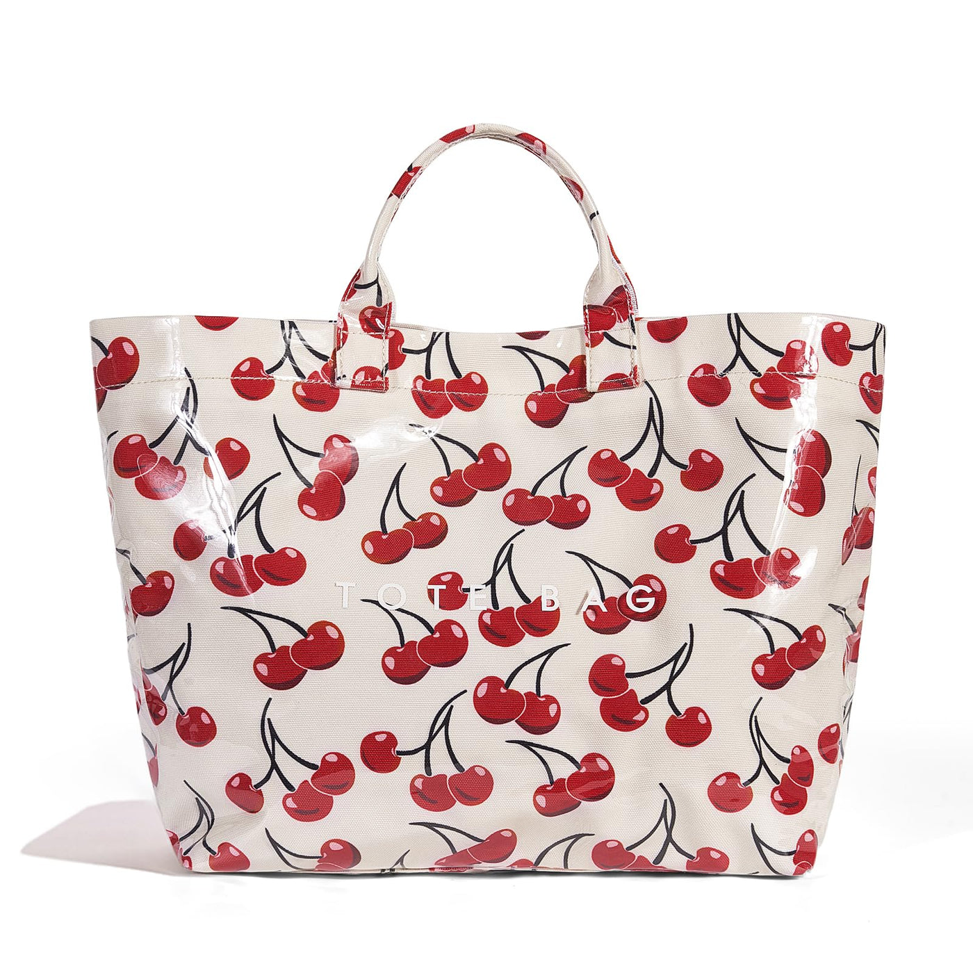 Lushandy PVC Tote Bag Women's Letters Print Hobo Handbag 14L Waterproof Plastic Tote Purse for Work, Beach, Shopping