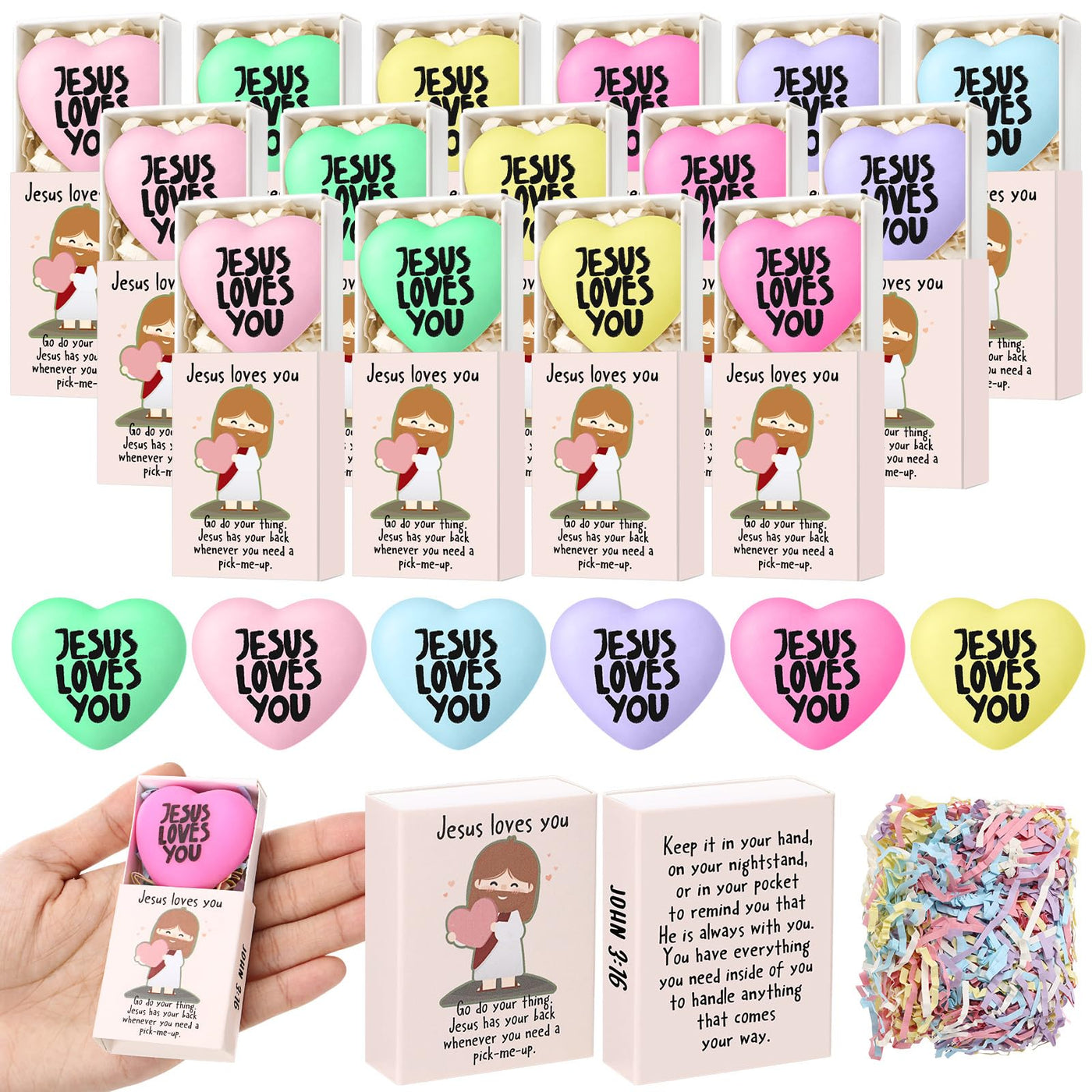 Wettarn 75 Sets Appreciation Gifts Cute Stress Balls with Support Boxes Bulk Party Favors for Employee Coworker Team Group Stuffers Office Prizes Positive Desk Decor