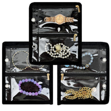 Travel Jewelry Organizer Case,Jewelry Bags for Traveling, Jewelry Binder with 24 Pcs Clear Zipper Velvet Pouches for Storing Earrings, Rings, Necklace, Bracelet, Watch (Beige)