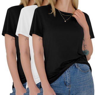 GAYHAY 3 Pack Womens T-Shirts - Short Sleeve Spring Summer Tops Crew Neck Trendy Casual Work Soft Basic Tees for Ladies 2026