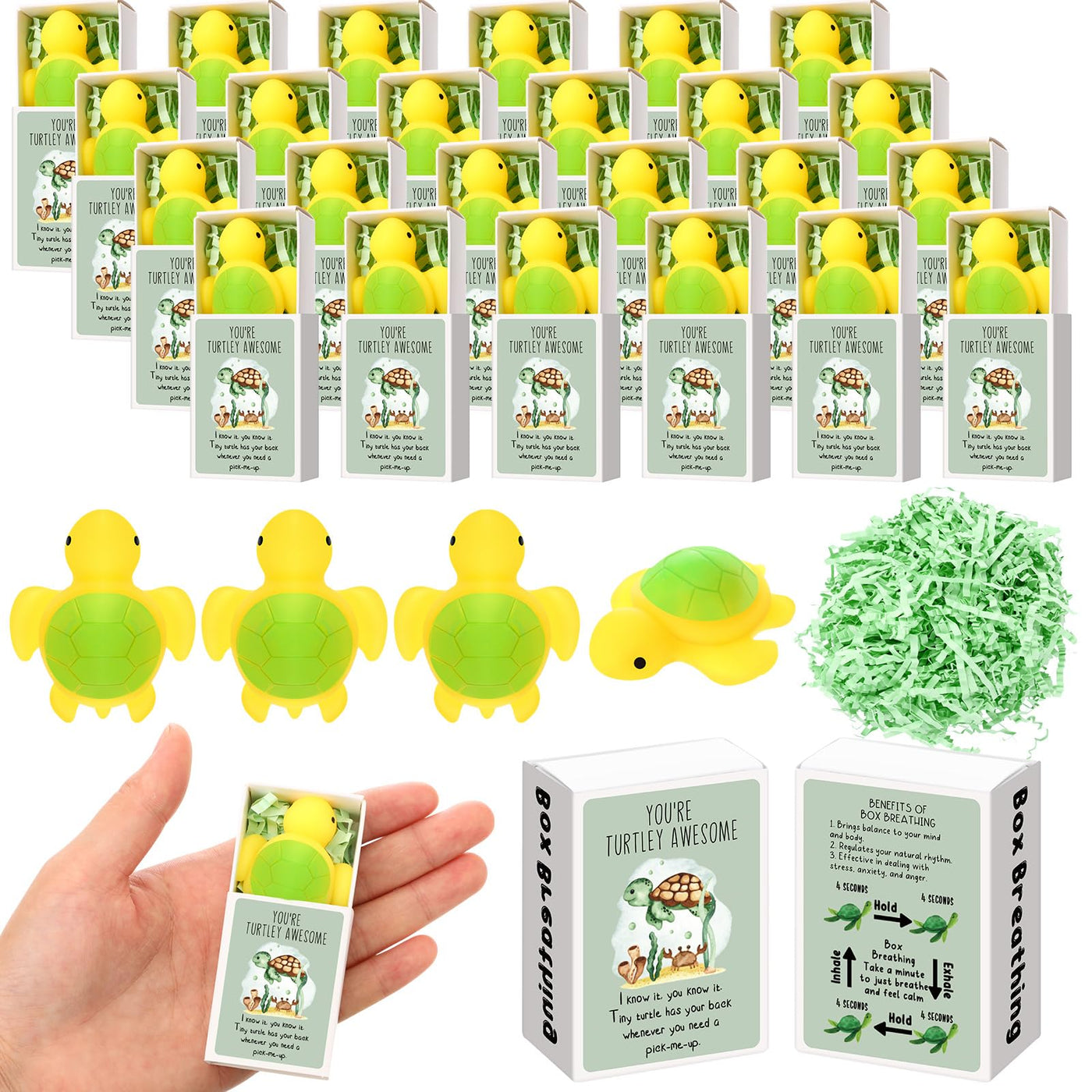 Wettarn 75 Sets Appreciation Gifts Cute Stress Balls with Support Boxes Bulk Party Favors for Employee Coworker Team Group Stuffers Office Prizes Positive Desk Decor