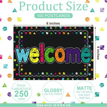 Qeeenar 100 Pcs Welcome Postcards Stamps Bulk Welcome Greeting Cards Gift(Chalkboard)