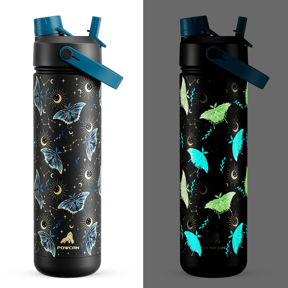 POWCAN 26 oz Insulated Water Bottle with 2-in-1 Straw and Spout Lid, Keep Cold 24H, Leak-Proof, Fits in Car Cup Holder, Stainless Steel Water Bottle for Sports, Travel, and School (Cotton Candy)