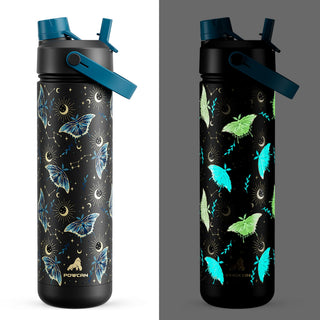 POWCAN 26 oz Insulated Water Bottle with 2-in-1 Straw and Spout Lid, Keep Cold 24H, Leak-Proof, Fits in Car Cup Holder, Stainless Steel Water Bottle for Sports, Travel, and School (Cotton Candy)