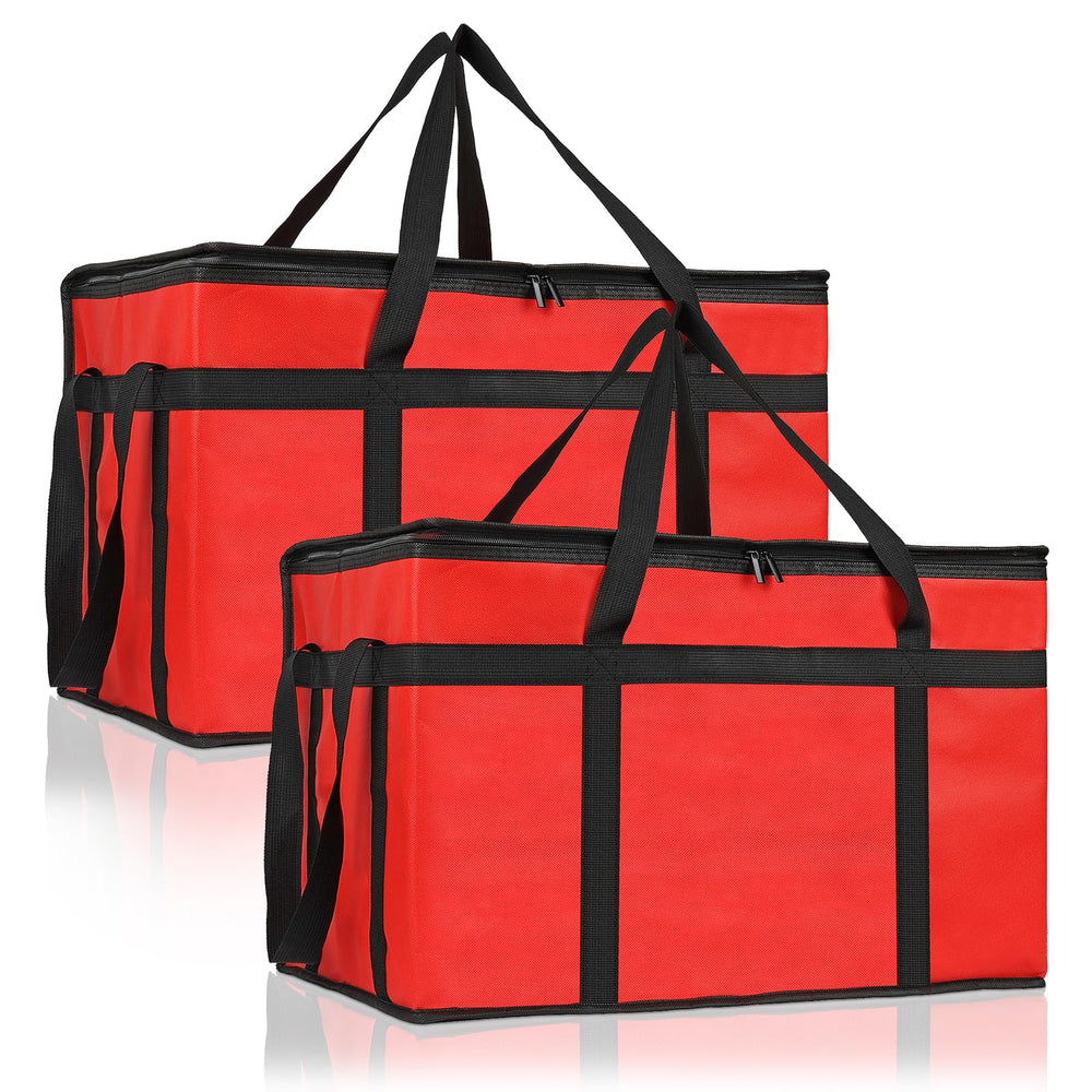 PEASUG Insulated Bags for Food Delivery, XXXL Pizza Delivery Bags, Large Capacity Cooler Bag Keep Food Warm for Grocery Shopping and Catering, Foldable, Heavy-Duty (Black)