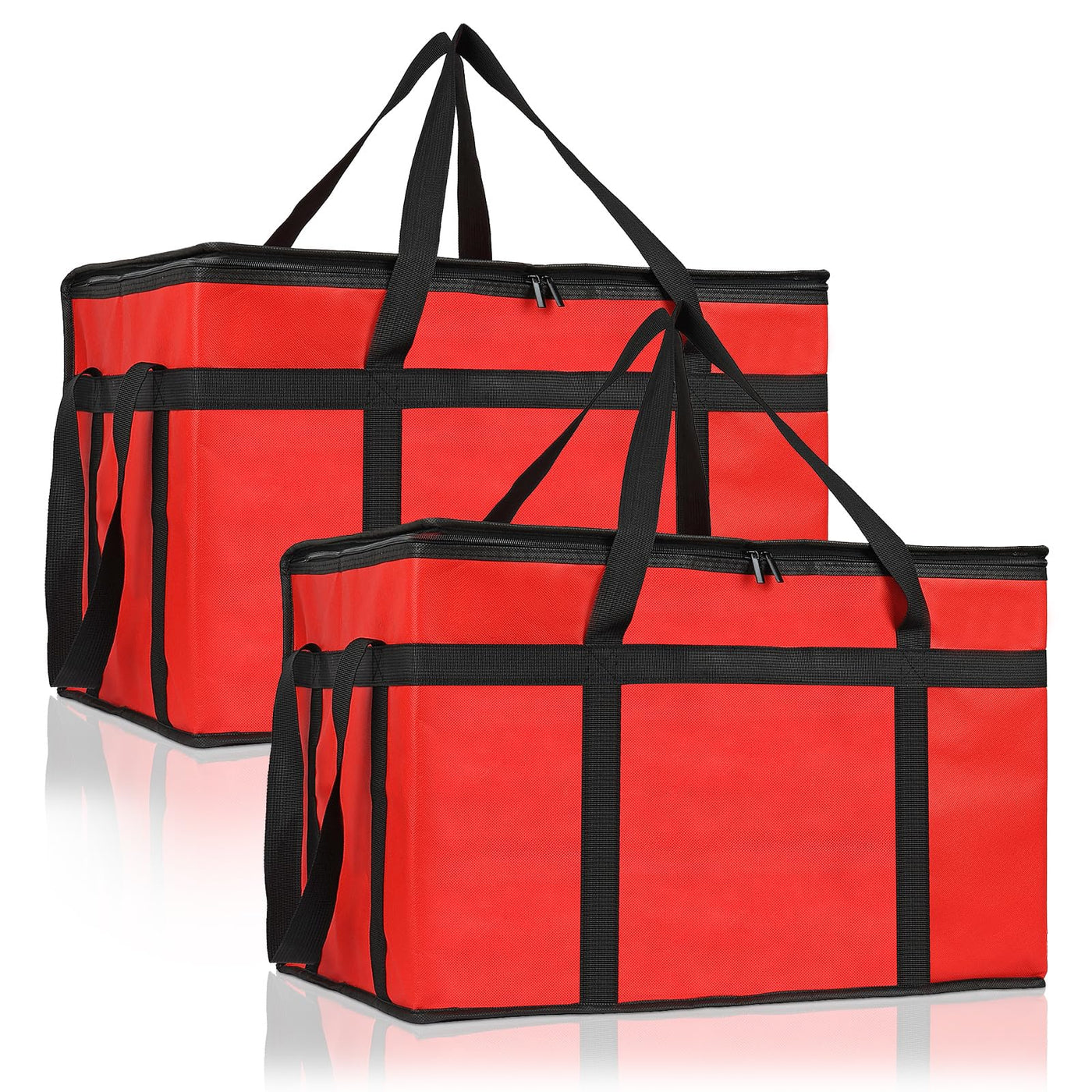 PEASUG Insulated Bags for Food Delivery, XXXL Pizza Delivery Bags, Large Capacity Cooler Bag Keep Food Warm for Grocery Shopping and Catering, Foldable, Heavy-Duty (Black)