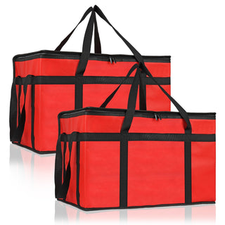 PEASUG Insulated Bags for Food Delivery, XXXL Pizza Delivery Bags, Large Capacity Cooler Bag Keep Food Warm for Grocery Shopping and Catering, Foldable, Heavy-Duty (Black)
