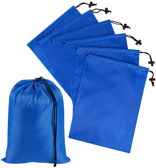PALTERWEAR Drawstring Bag with Toggle - Nylon Cinch and Ditty Pouch - Six Pack (Black, 6 x 8 Inch, Set of 6)