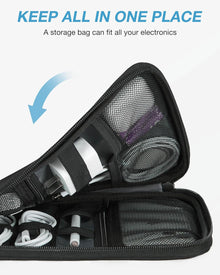 BAGSMART Large Electronics Travel Organizer Case, Tech Accessories Cord Storage Bag for Phone, Power Bank, SD Card, Cables, Black