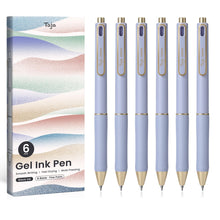 Taja Gel Pens, 6 Pcs Quick Dry Black Gel Ink Pens, 0.5mm Fine Point Smooth Writing Pens for Journaling and Note Taking, Cute Aesthetic Pens for Women & Men-Pastel