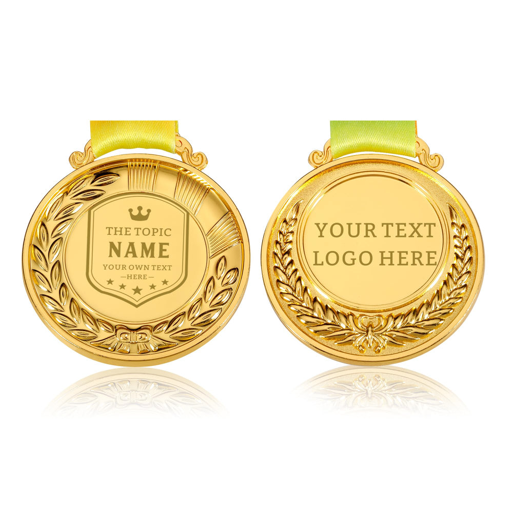 Custom Medals for Awards with Logo Text Make Your Own Medals for Kids Adults Personalized Medals for School Sports Office Team Rewards Party Favors Customized Medallions with Neck Ribbon