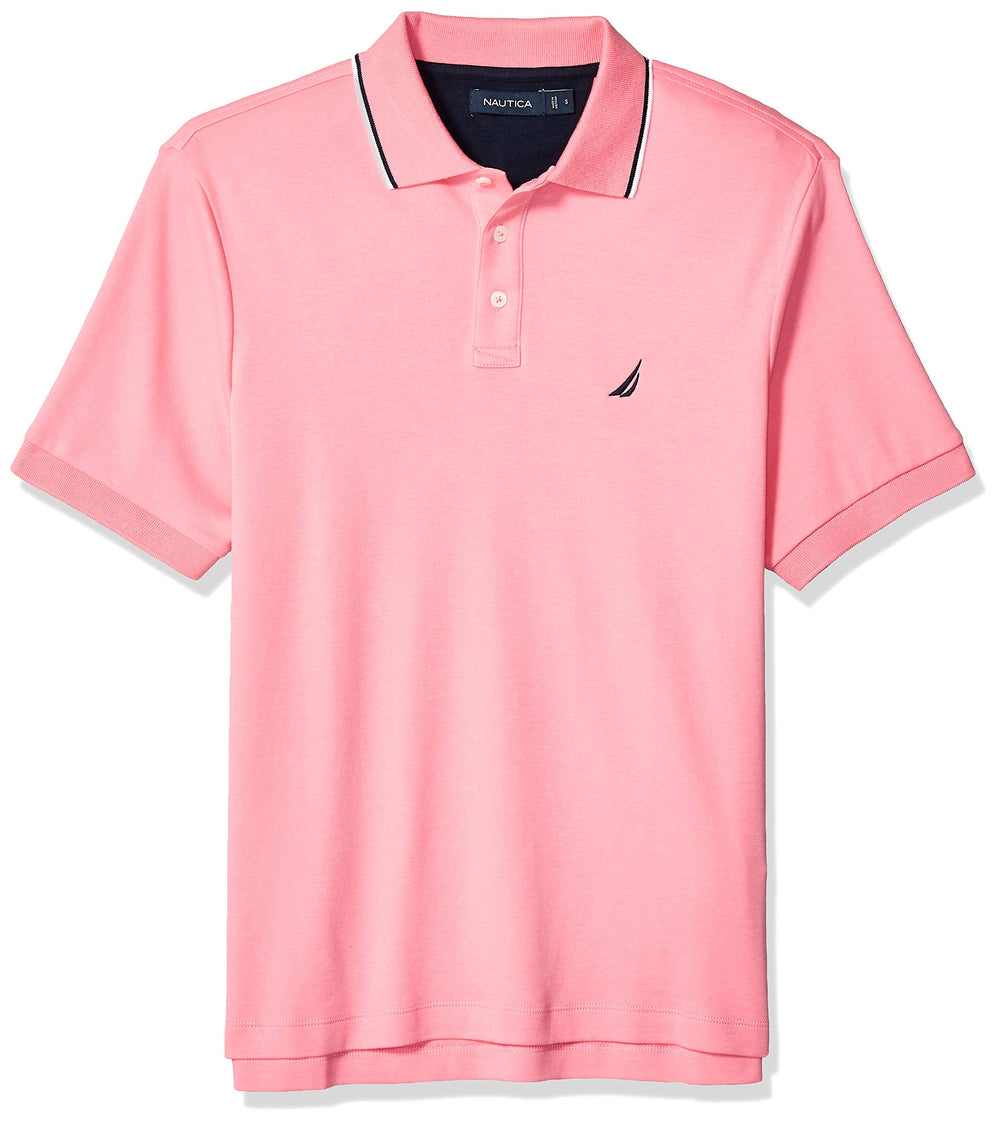 Nautica Men's Classic Fit Short Sleeve Dual Tipped Collar Polo Shirt