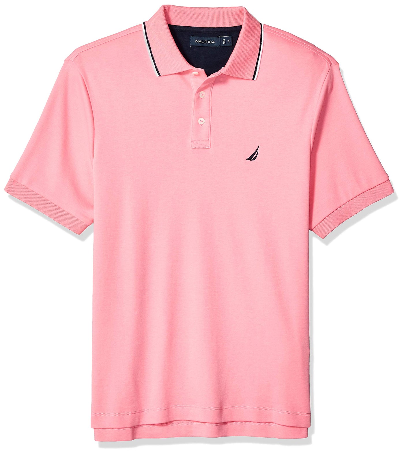 Nautica Men's Classic Fit Short Sleeve Dual Tipped Collar Polo Shirt