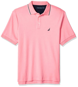 Nautica Men's Classic Fit Short Sleeve Dual Tipped Collar Polo Shirt