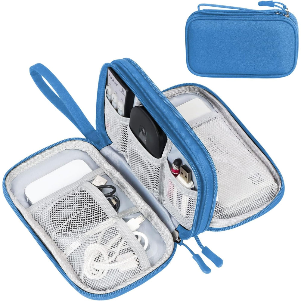 FYY Travel Cable Organizer Pouch Electronic Accessories Carry Case Portable Waterproof Double Layers All-in-One Storage Bag for Cord, Charger, Phone, Earphone Black