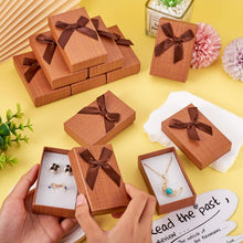 Craftdady 12 pcs Jewelry Gift Box Set Empty Packaging Cases with Bowknot Rectangle Cardboard Paper Jewelry Boxes with Lid for Necklaces Rings Earrings Pendants Displaying (BurlyWood)
