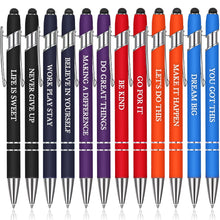 Zonon 12 Pcs Inspirational Pens Gift Set Funny Ballpoint Pen with Stylus Tip Motivational Graduation Gifts Bulk for Teacher Coworkers Nurse School Office Supplies(Morandi,Boss Lady)