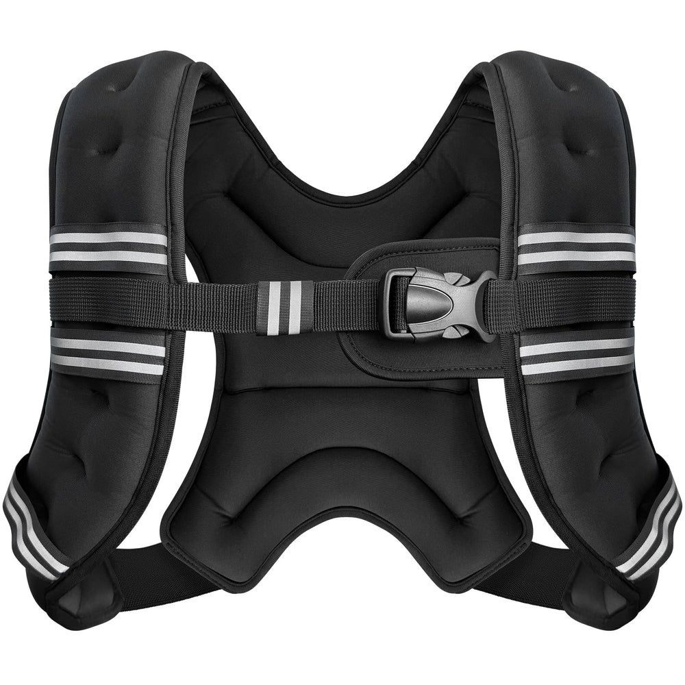 Zeerun Weighted Vest, 6lb/8lb/10lb/12lb/15lb/18lb/20lb/24lb/30lb for Men Women, Reflective Stripe Adjustable Buckle, Comfortable Durable Rucking Vest for Walking Running Strength Training