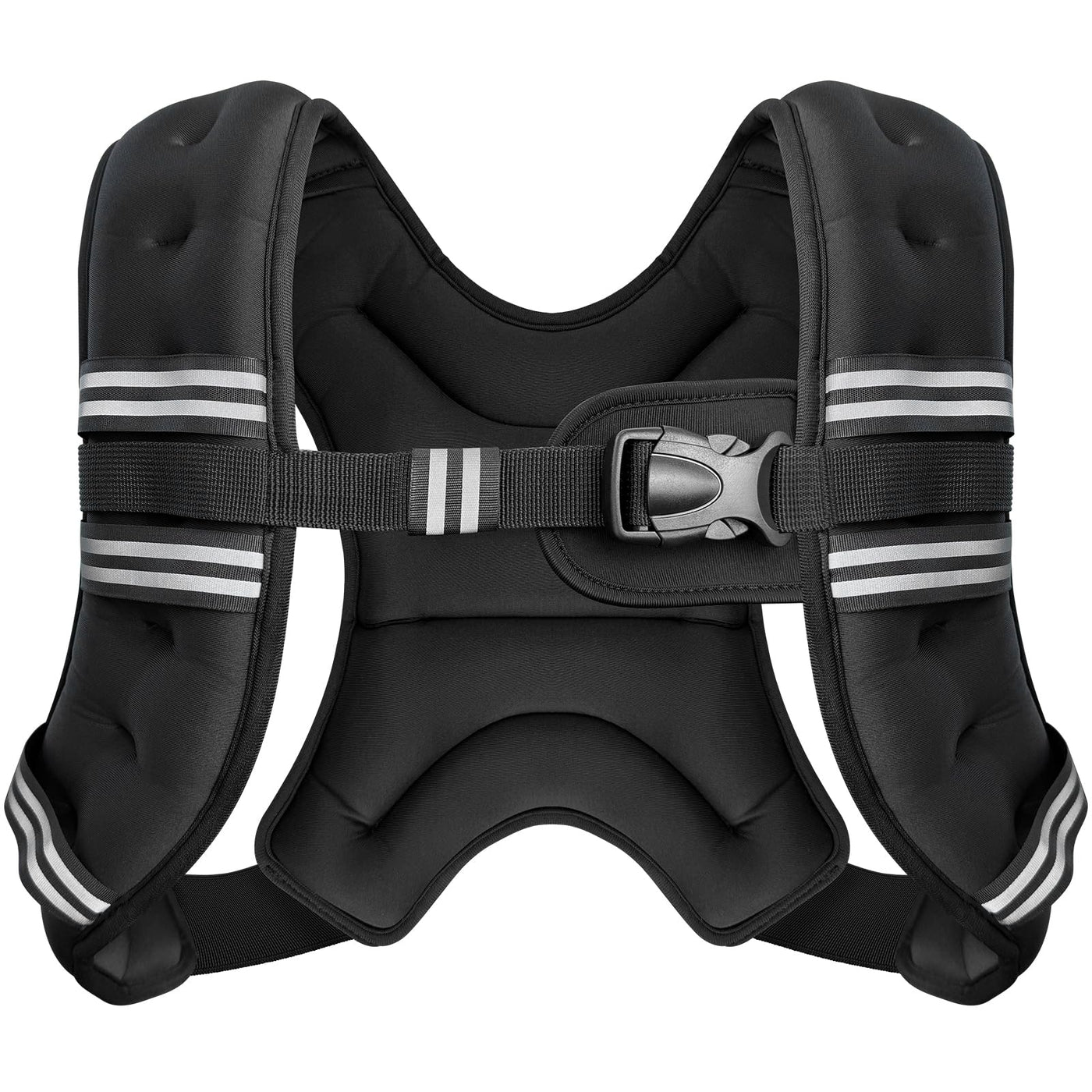 Zeerun Weighted Vest, 6lb/8lb/10lb/12lb/15lb/18lb/20lb/24lb/30lb for Men Women, Reflective Stripe Adjustable Buckle, Comfortable Durable Rucking Vest for Walking Running Strength Training