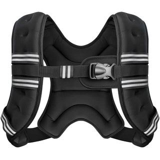 Zeerun Weighted Vest, 6lb/8lb/10lb/12lb/15lb/18lb/20lb/24lb/30lb for Men Women, Reflective Stripe Adjustable Buckle, Comfortable Durable Rucking Vest for Walking Running Strength Training