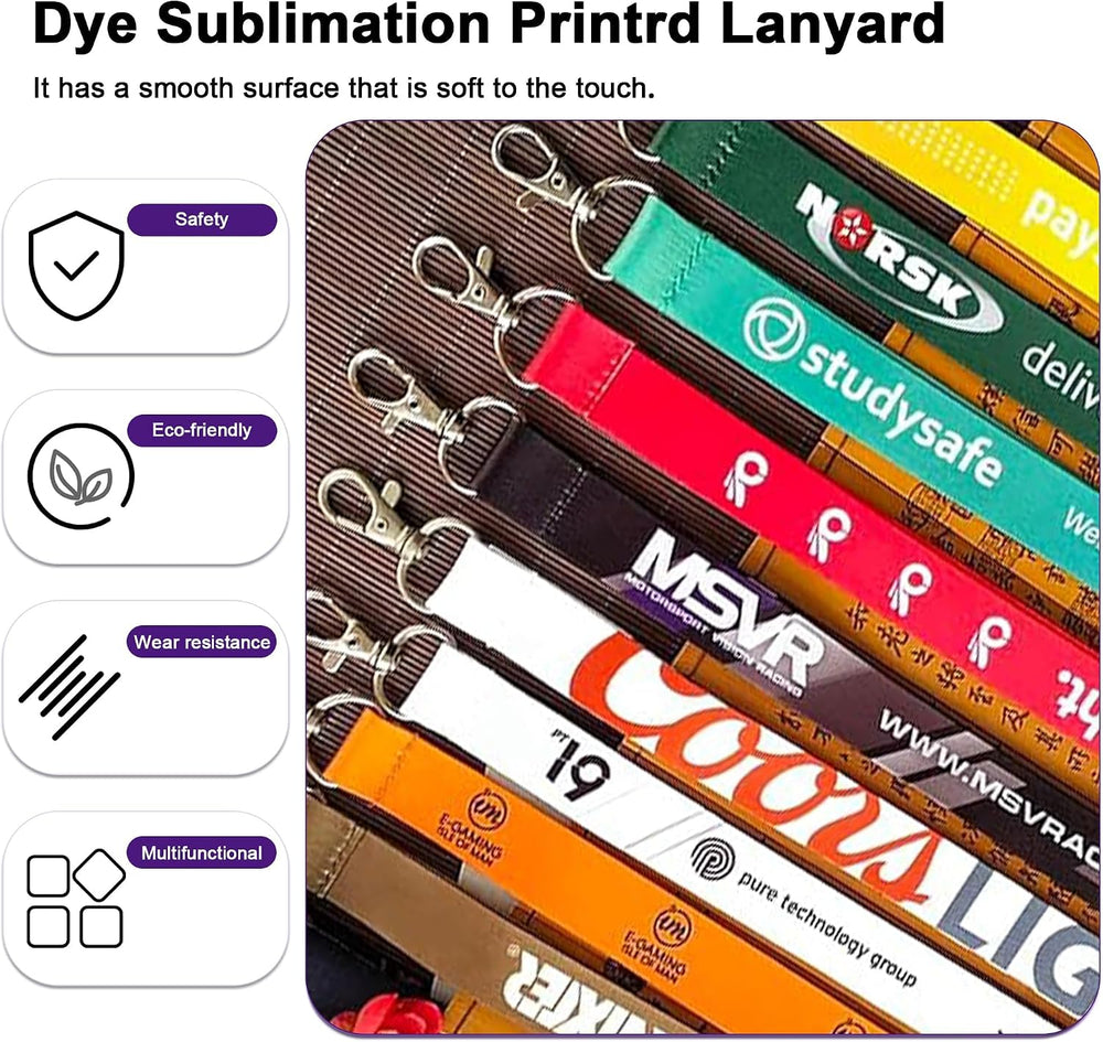 Auroyagift Personalized Lanyard with Logo Text Name 5/10/100/1000PCS, Neck Straps Keychains Customize For Women Men, ID Badges,Keys Office School Event