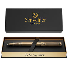 Scriveiner Black Lacquer Rollerball Pen - Stunning Luxury Pen, Real Gold Plating, Schmidt Ink Refill, Best Roller Ball Gift Set for Men & Women, Professional, Executive Office, Nice Pens