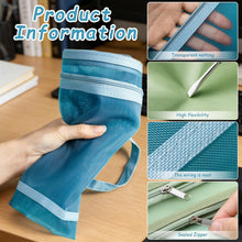 4 Pack Mesh Zipper Pouch with Handles, Nylon Document Bag Double Layer Transparent, Home Office Supplies Document Pouch Storage Bag (A4)