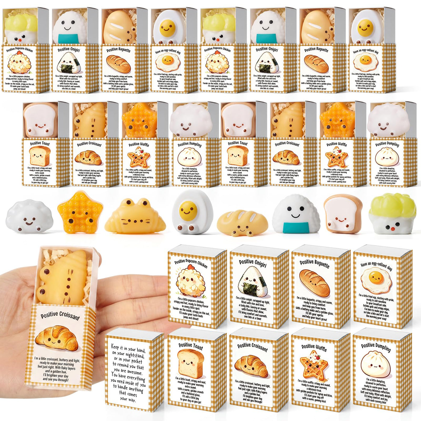 Wettarn 75 Sets Appreciation Gifts Cute Stress Balls with Support Boxes Bulk Party Favors for Employee Coworker Team Group Stuffers Office Prizes Positive Desk Decor