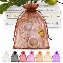ANZNKU 50 Pack Organza Bags 5 x 7 in White Small Mesh Gift Bags Bulk Drawstring for Wedding Party Favors, Little Goodie Bag for Candy Jewelry Soap Makeup, Treat Sachet Pouch for Baby Shower Graduation