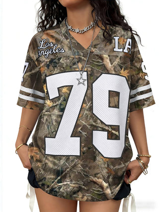 Jersey Shirts for Women Oversized Graphic Tees Men Y2K Tops V Neck Cute Streetwear T Shirt Football Jersey