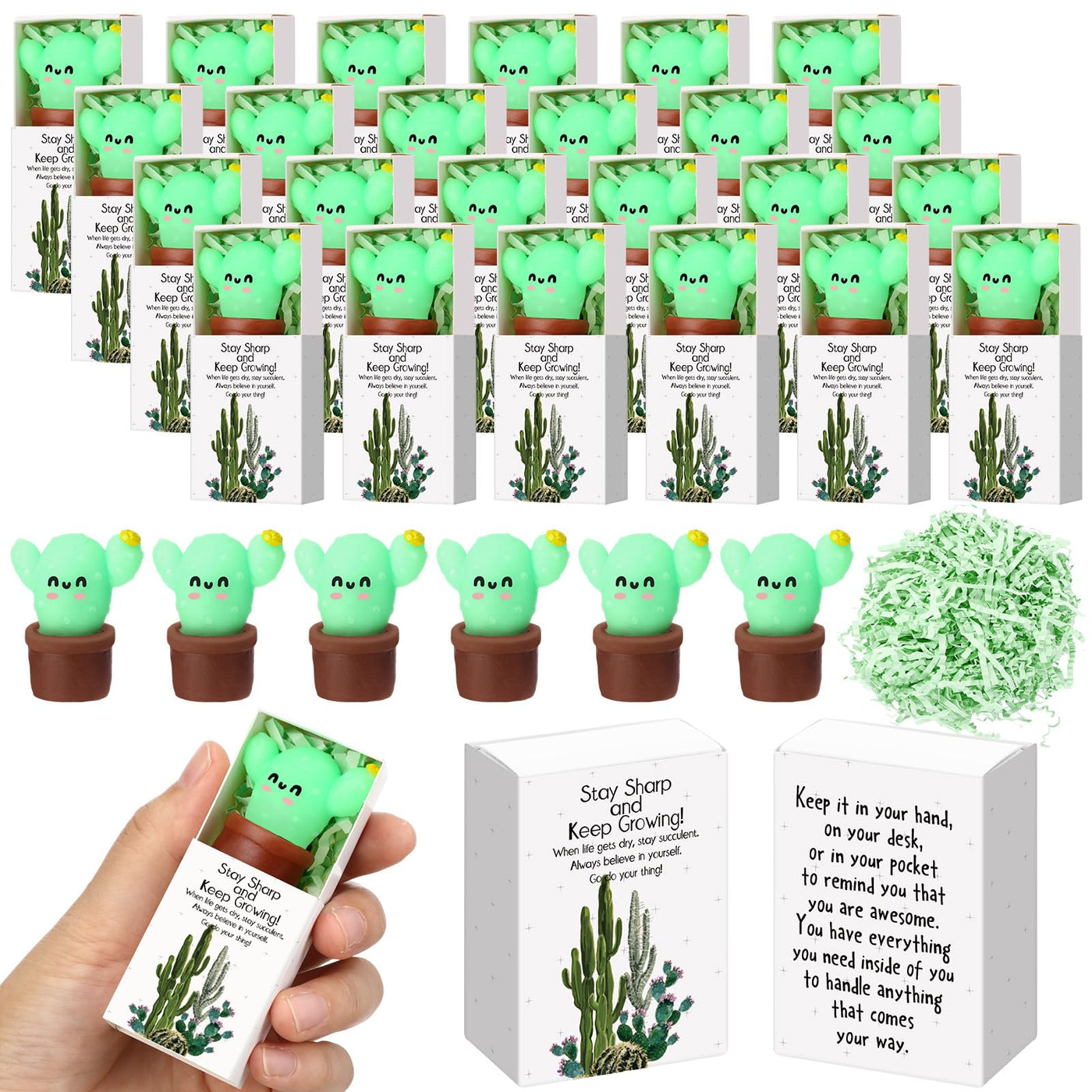 Wettarn 75 Sets Appreciation Gifts Cute Stress Balls with Support Boxes Bulk Party Favors for Employee Coworker Team Group Stuffers Office Prizes Positive Desk Decor
