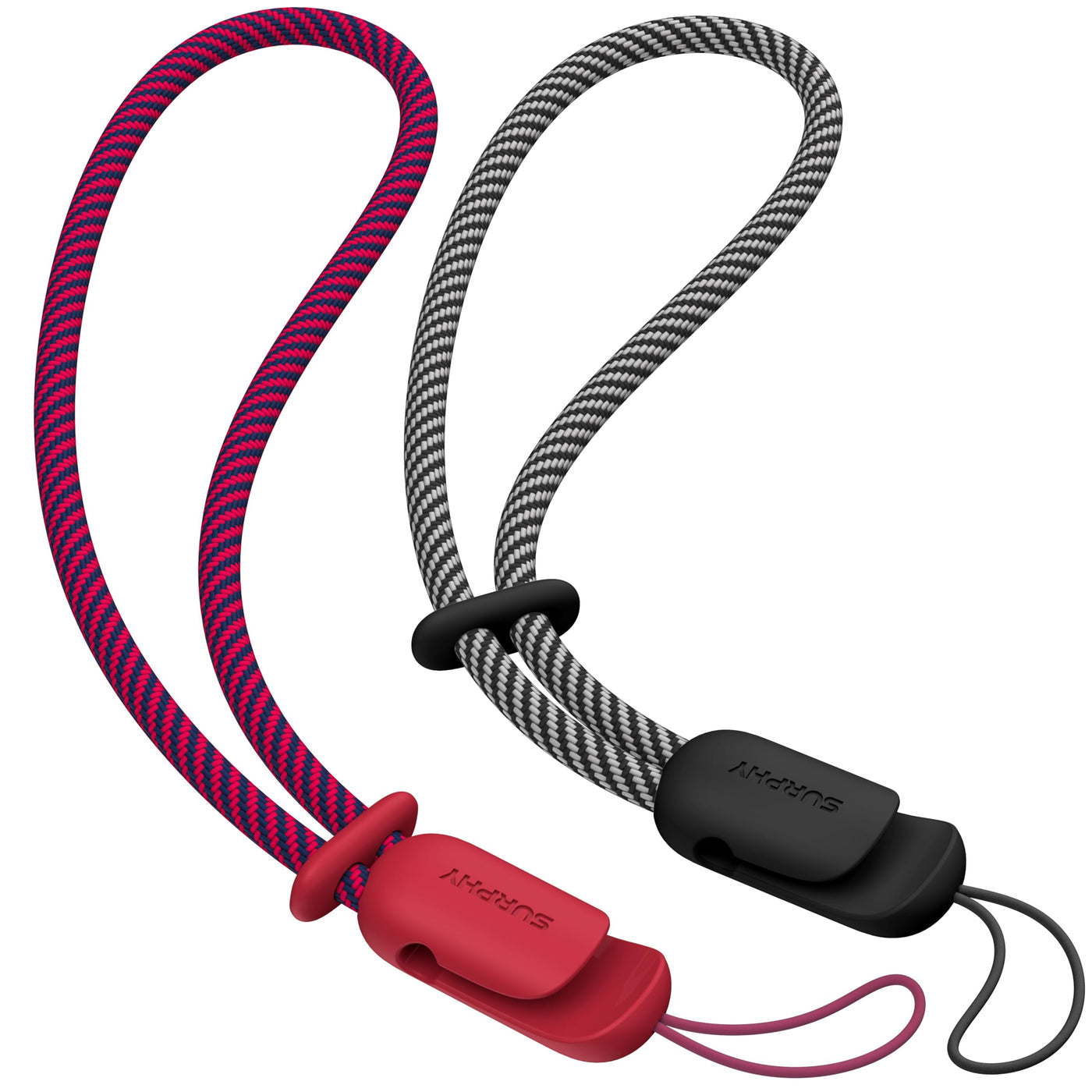SURPHY 2 Pack Phone Lanyard for Cellphone Case, Phone Wrist Strap for Case, Cellphone Strap with 2-Color Braided, Charm Wrist Lanyard for Women and Men, Pink & Gray