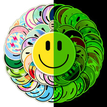 50PCS Smiling Stickers, Cute Water Bottle Stickers for Kids, for Teaching Rewards, Notebooks, Stationery, Luggage, Cartoon PVC Happy Stickers