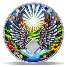 2 Year Angel Wings Sobriety Coin – Radiant Sunrise NA Medallion – Spiritual Token for Recovery & Clean Time – Empowering NA AA Chips – Gift for Men & Women