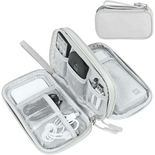 FYY Travel Cable Organizer Pouch Electronic Accessories Carry Case Portable Waterproof Double Layers All-in-One Storage Bag for Cord, Charger, Phone, Earphone Black