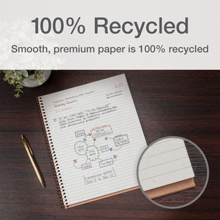 Oxford Spiral Notebooks, 2 Pack, 100% Recycled, Kraft Notebooks, Gold, College Ruled, 80 Sheets/160 Pages, Student Gifts, Teacher Gifts (90881)