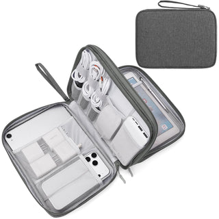 FYY Travel Cable Organizer Pouch Electronic Accessories Carry Case Portable Waterproof Double Layers All-in-One Storage Bag for Cord, Charger, Phone, Earphone Black