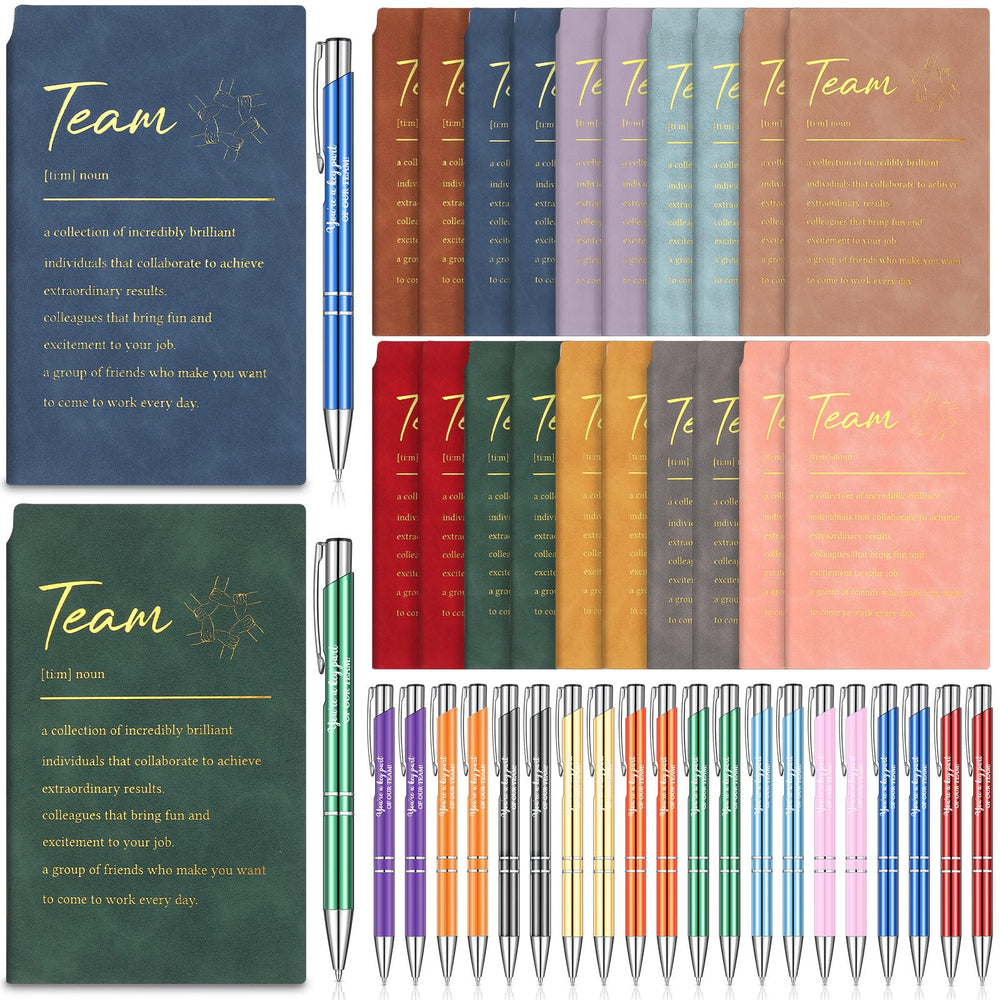 Colarr 40 Pcs Appreciation Gifts Bulk Inspirational PU Leather Notebook Journal & Pen Set Thank You Gifts for Staff, Employees, Coworkers, Nurses(Black,May You)