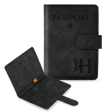 COSHAYSOO Purple Passport Cover Holder and Initial Luggage Tag Set TSA Approved with Personalized Monogram Chenille Letter Patch for Women Teen Girls, Cute Travel Bag Suitcase Identifier (A)
