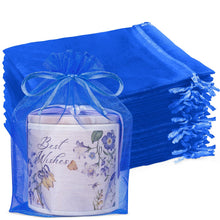 Crweety 50 Pcs White Organza Bags 6x9 Inches, Large Mesh Gift Bags Drawstring, Jewelry Pouches Candy Treat Sachet Mesh Bag Drawstring for Wedding Party Favors Baby Shower & Goodie Gifts