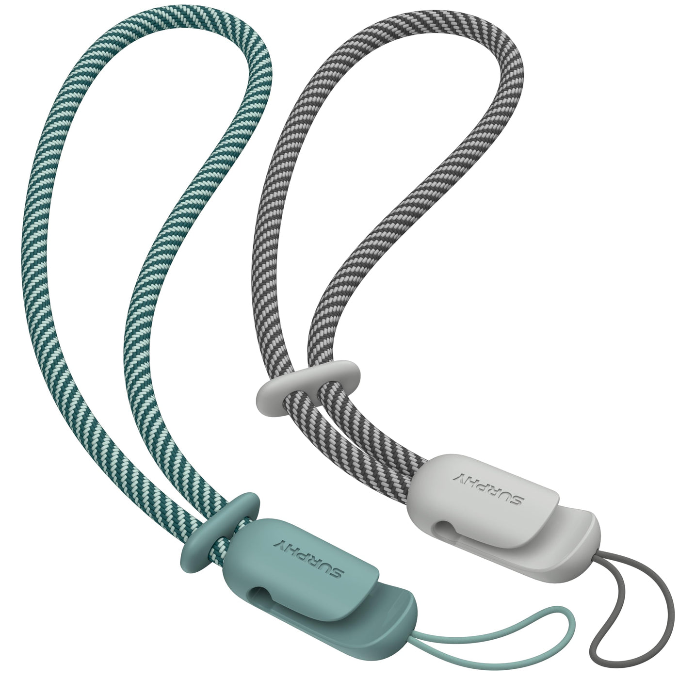 SURPHY 2 Pack Phone Lanyard for Cellphone Case, Phone Wrist Strap for Case, Cellphone Strap with 2-Color Braided, Charm Wrist Lanyard for Women and Men, Pink & Gray