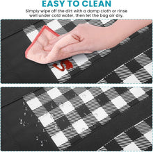 WOWBOX Reusable Grocery Bags,4-Pack, Foldable Reusable Shopping Tote Bags bulk with Reinforced Handles,Large Storage Bags with Water Resistant Coating for Groceries,Multipurpose,Black-White