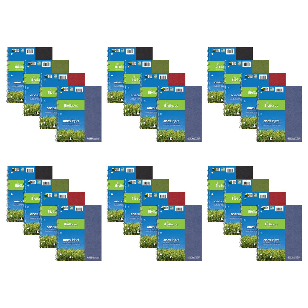 ROARING SPRING Environotes College Ruled Spiral Notebook, 1 Subject Recycled School Notebook with Storage Pocket, 11" x 9", 80 Perforated Sheets 20 lb Paper, 3 Hole Punched, Made in USA