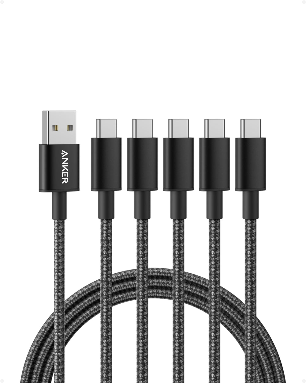 Anker Cable [2 Pack 6ft], USB A to USB C Cable for iPhone 17 Series,Samsung Galaxy S10 S10+, LG V30, Beats Fit Pro and More (Black).